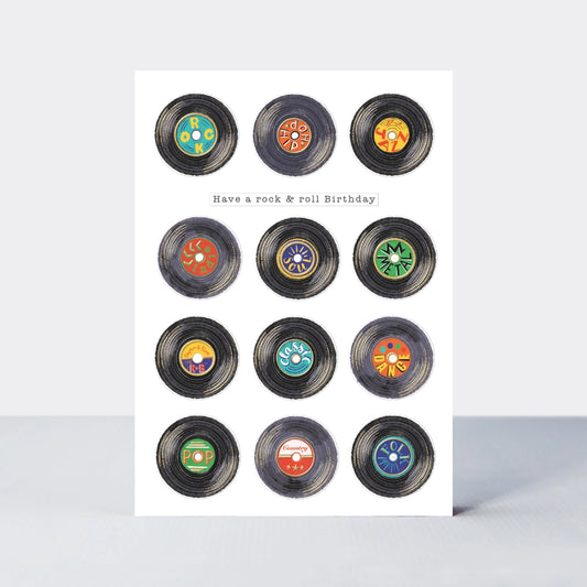 Vinyl records birthday card - Rachel Ellen