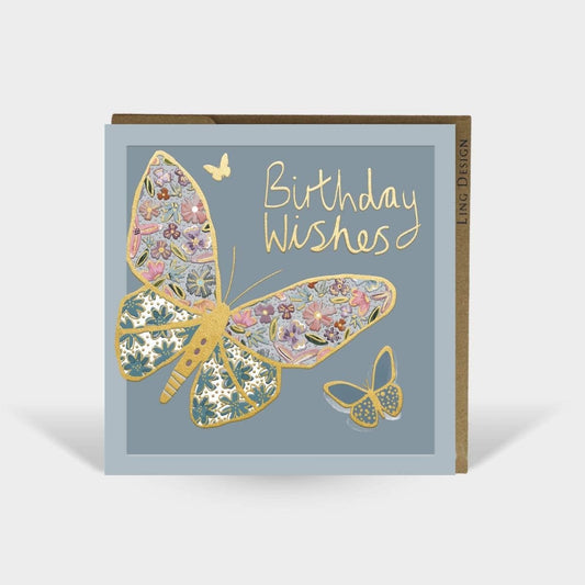 Butterfly Birthday Card for Her Friend Embos Foil