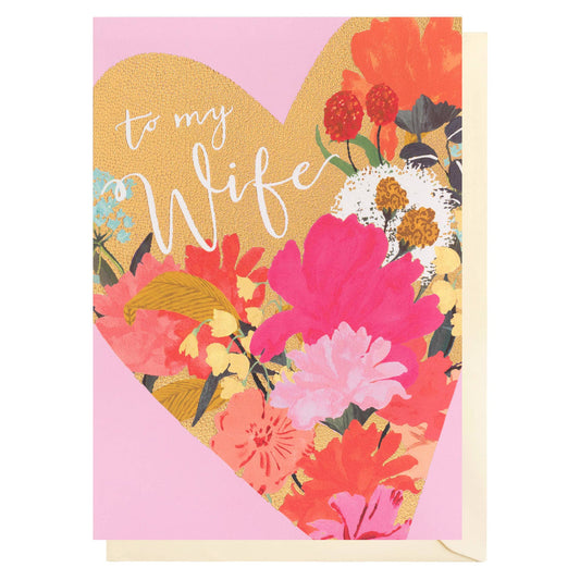 Wife Floral Heart | Female Birthday | Relations Card