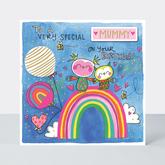Mummy, birthday rainbow - card