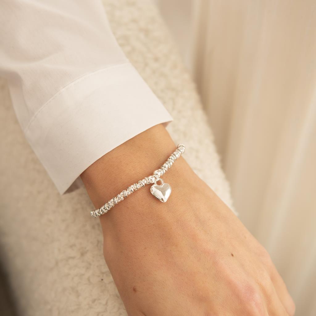 Puffed heart bracelet, 925 silver plated - Life Charms - Especially for you