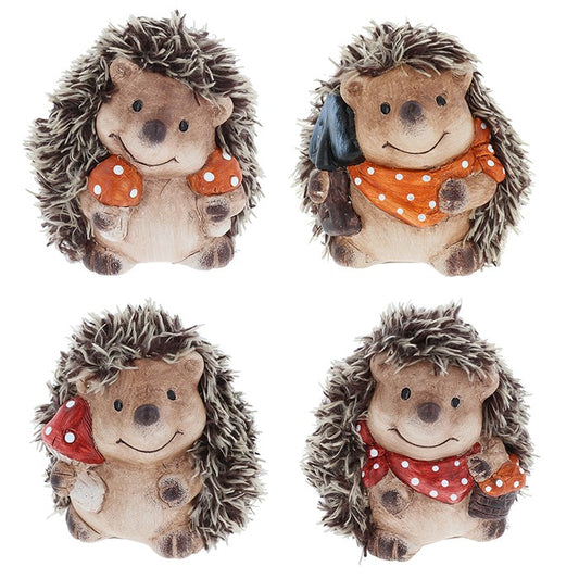 Country hedgehog with mushroom ornament