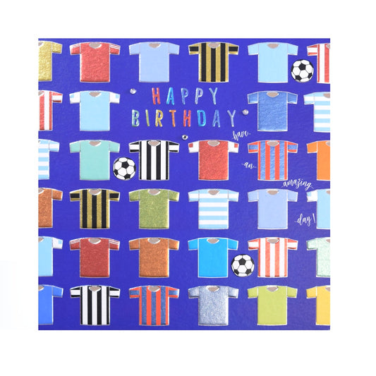Happy birthday, football shirts card