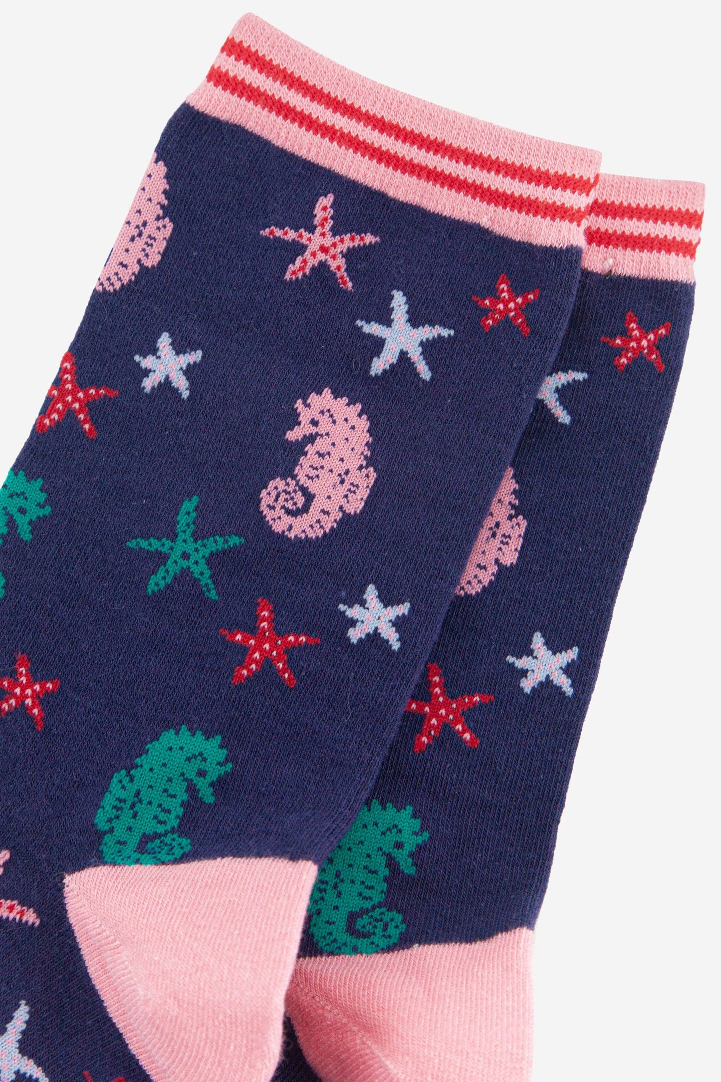 Women's Seahorse and Star Fish Bamboo Socks