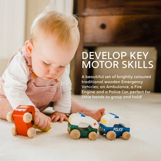 First emergency vehicles wooden baby gift - Orange Tree Toys