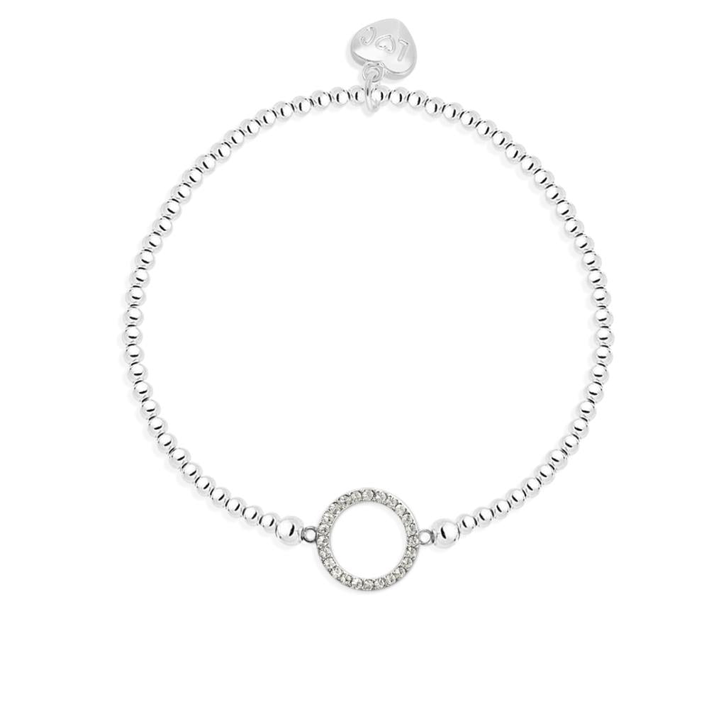 Crystal circle bracelet, 925 silver plated - Life Charms - Especially for you