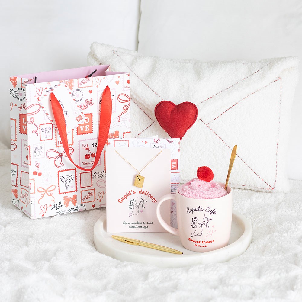 Cupid’s Cafe Mug, Spoon & Socks set - Valentine’s Gift Ideas ❤️