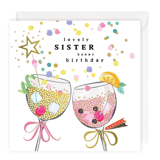 Lovely Sister Happy Birthday - Cocktail Drinks