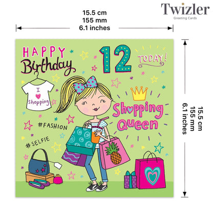 12th Birthday Card - Girls Birthday Card