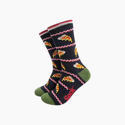 Pizza Slice Bamboo Socks in Black