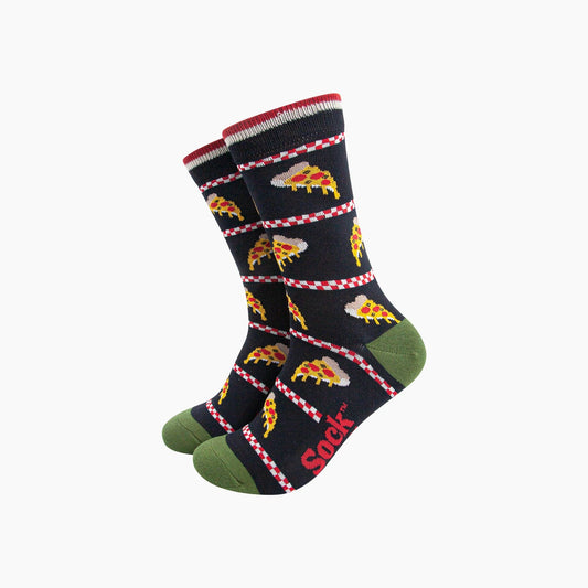 Pizza Slice Bamboo Socks in Black