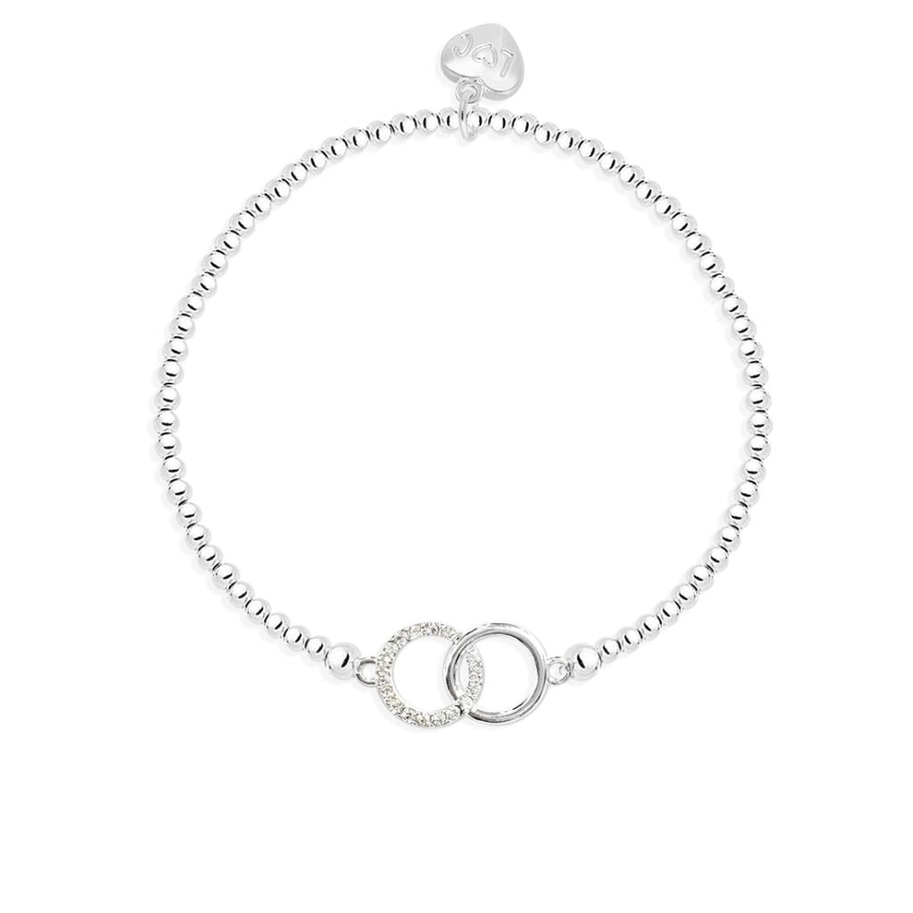 Double crystal circle bracelet, 925 silver plated - Life Charms - Especially for you