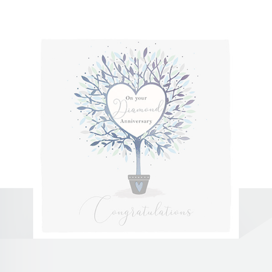 Diamond Anniversary tree of hearts card