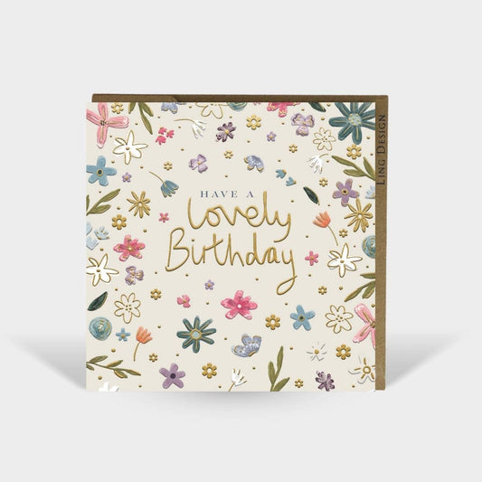 Beautiful Florals Birthday Card for Her Friend Embos Foil