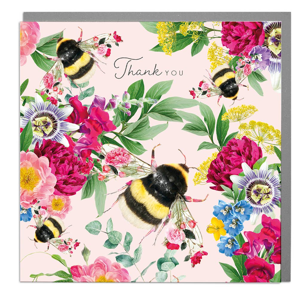 Thank You Notecard Pack – Botanical Bee Design (Pack of 6)