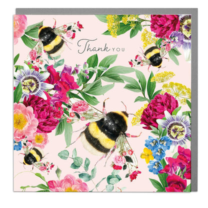 Thank You Notecard Pack – Botanical Bee Design (Pack of 6)