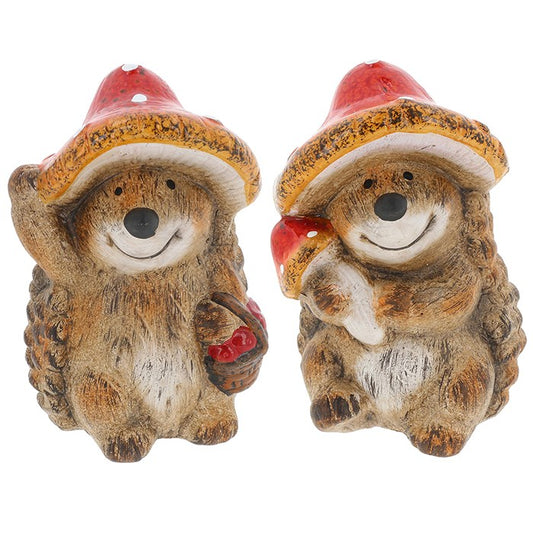 Hedgehog mushroom hat ornament