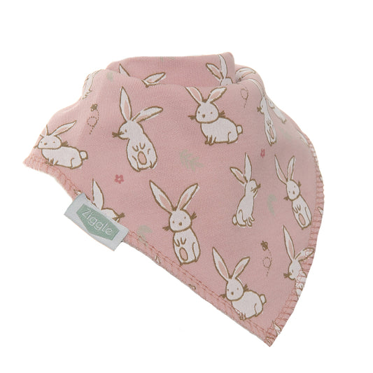 Bandana dribble bib - Bunny pink - Ziggle