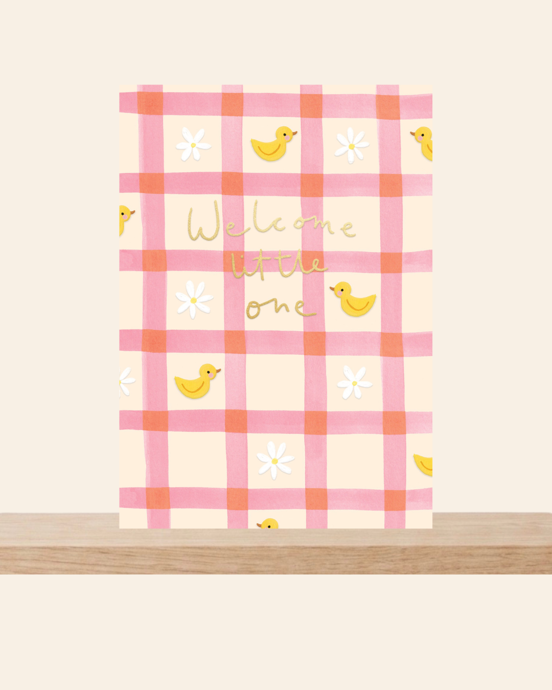 Welcome little one - baby girl card