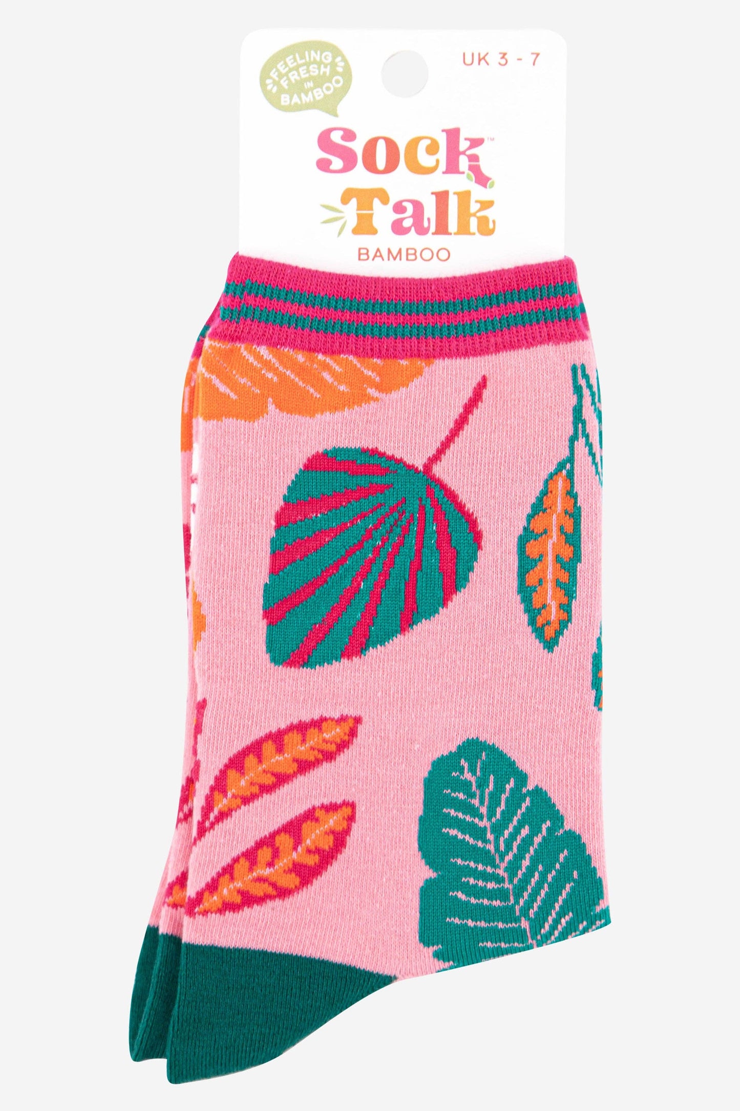 Women's Tropical Leaf Print Bamboo Socks