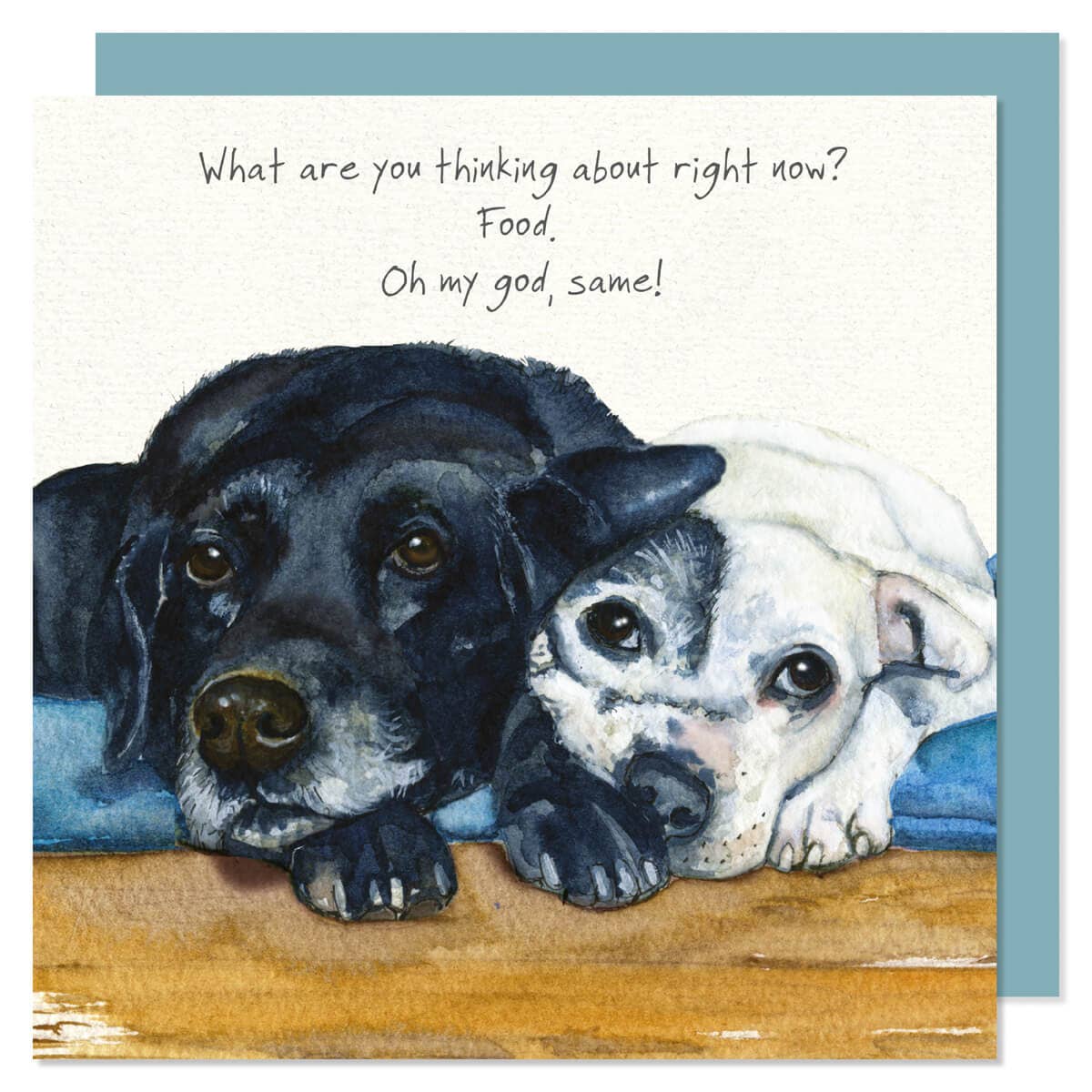 Black Labrador and Staffie Greeting Card