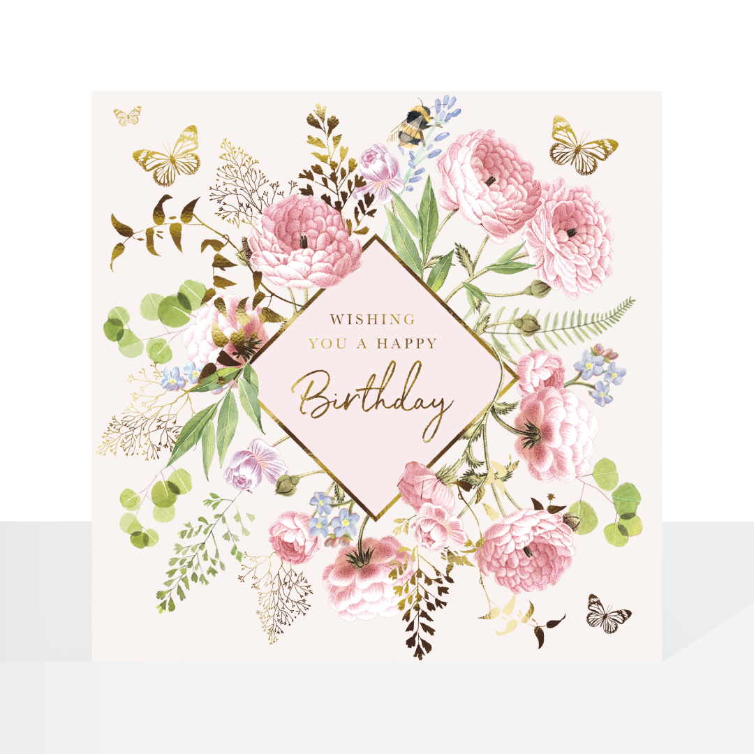 Meadow cottage diamond floral  - birthday card