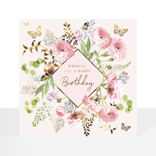 Meadow cottage diamond floral  - birthday card