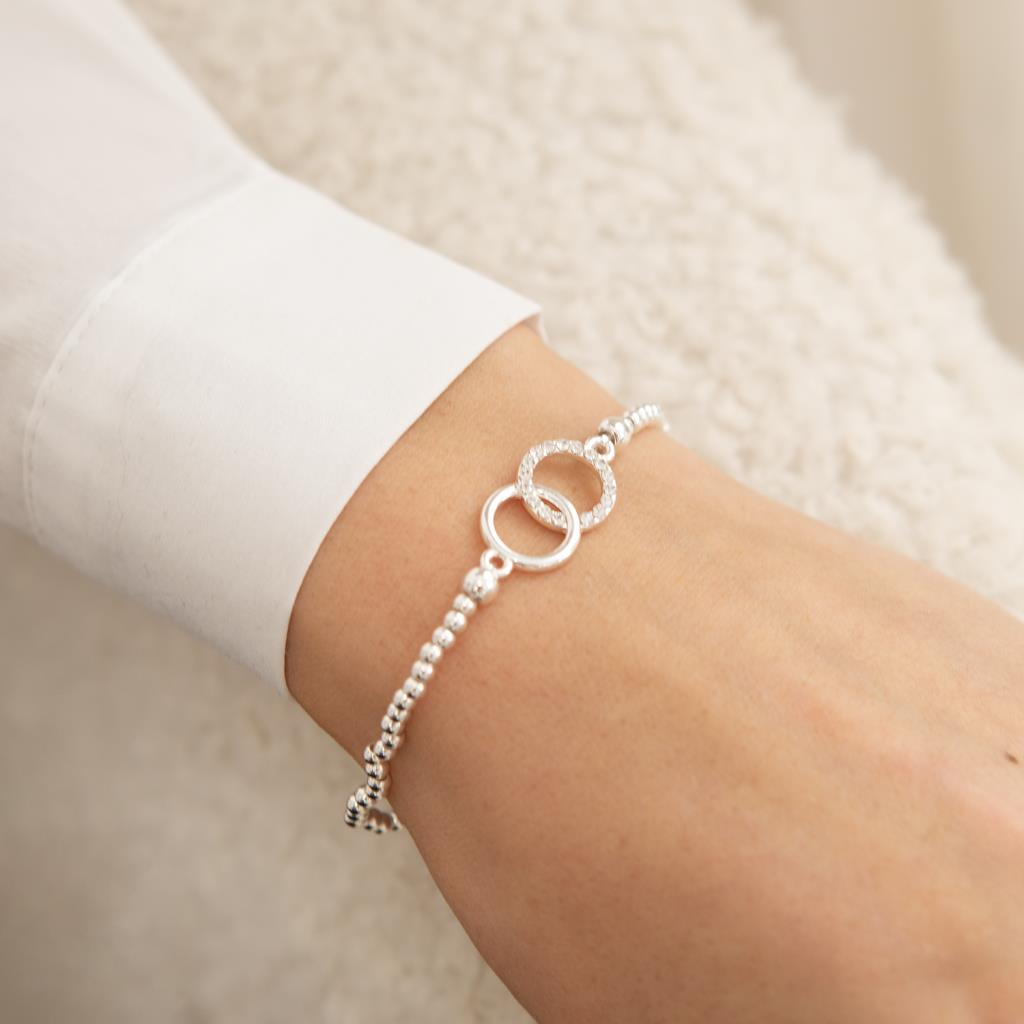 Double crystal circle bracelet, 925 silver plated - Life Charms - Especially for you