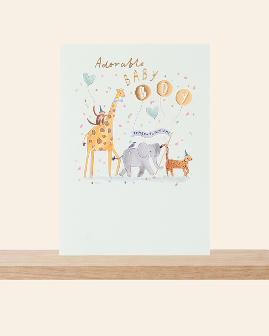 Adorable baby boy card