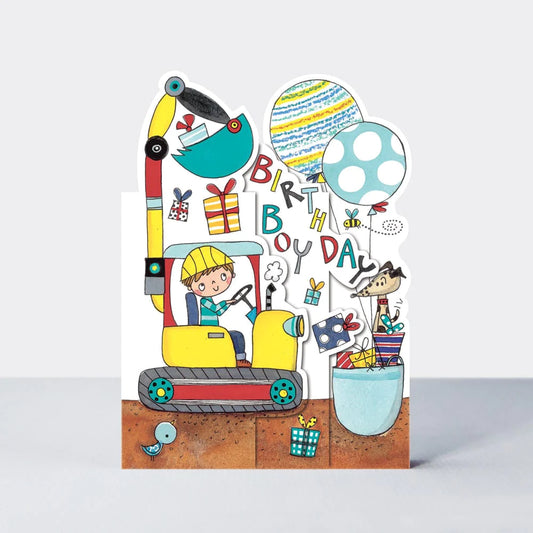 Digger children’s birthday card - Birthday boy