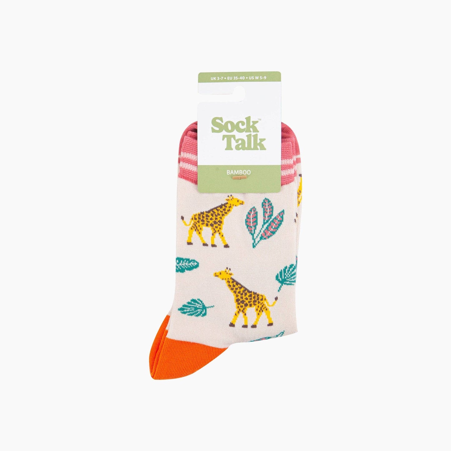 Giraffe Bamboo Socks in Cream