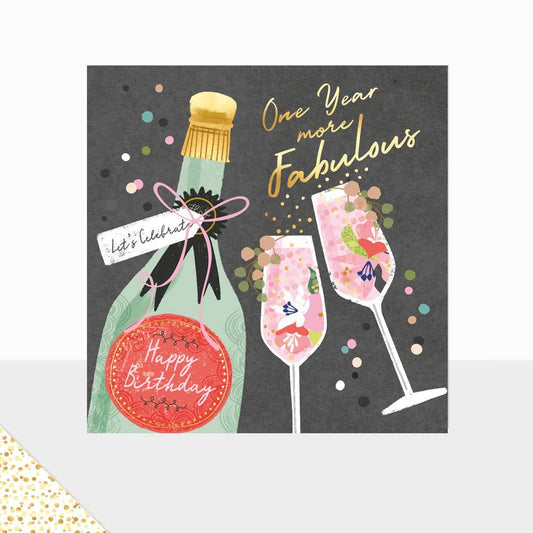 Aurora Collection - Happy Birthday Card - Wine Glass