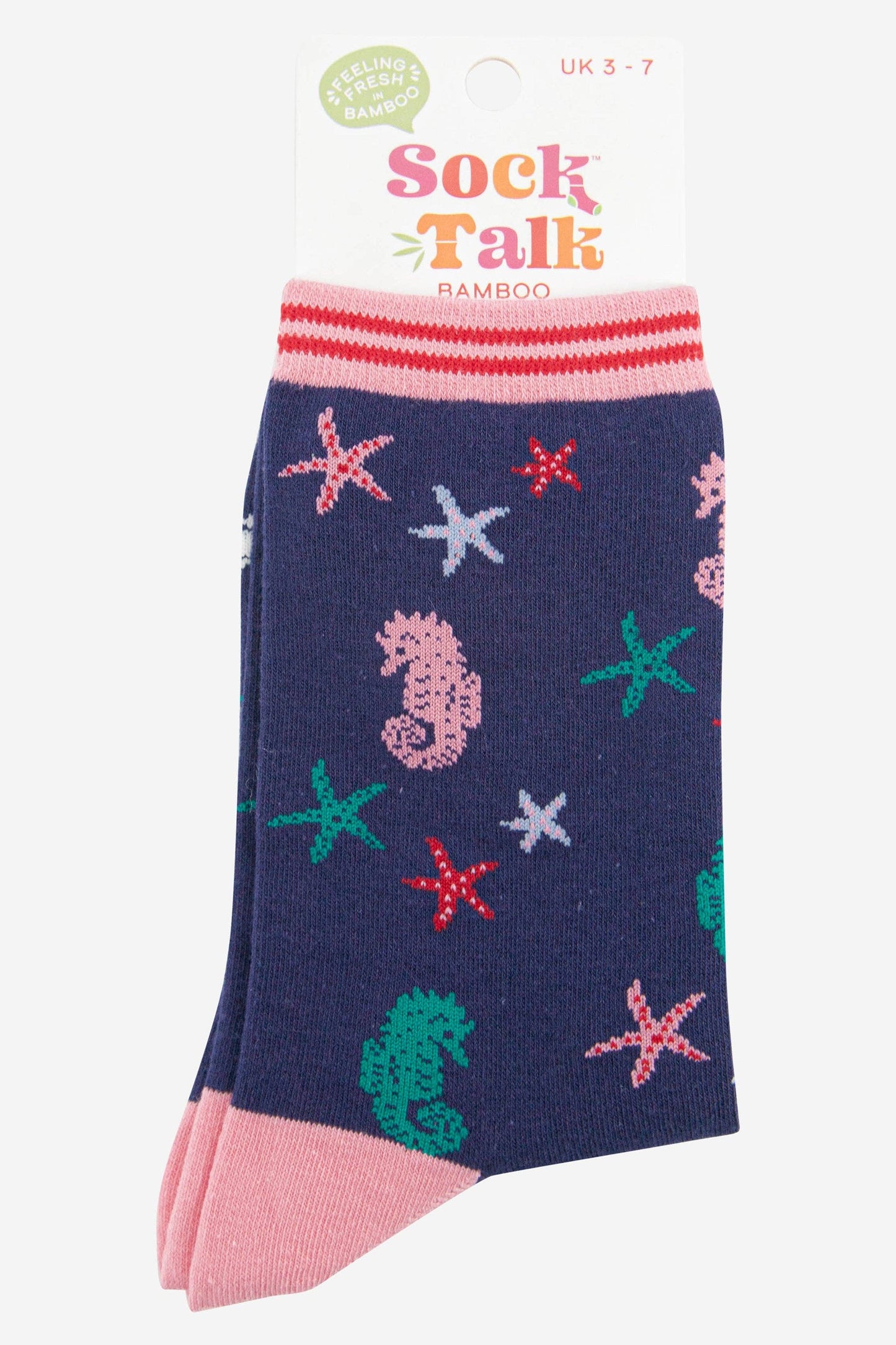 Women's Seahorse and Star Fish Bamboo Socks