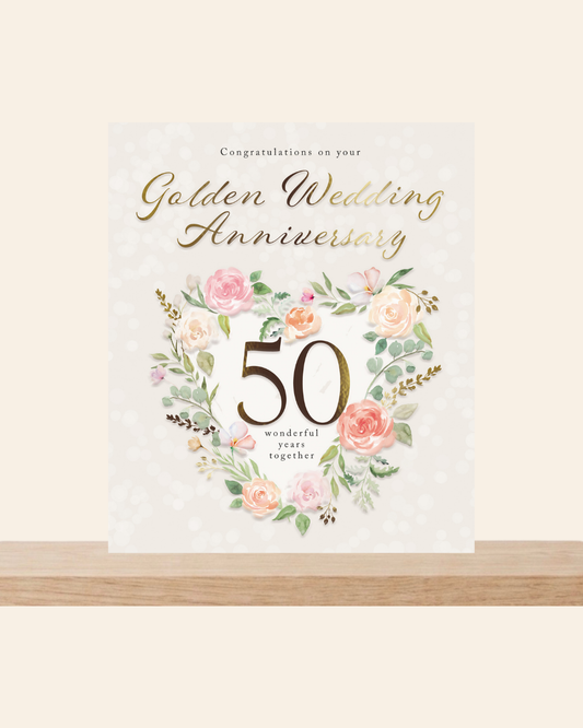 50 years Golden wedding anniversary card