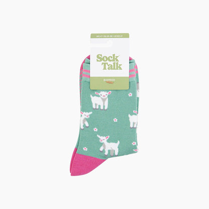 Spring Lambs Bamboo Socks in Green