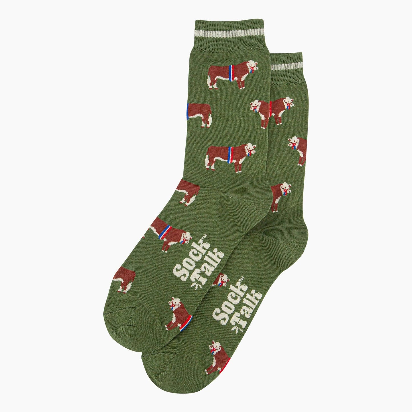 Men's Bamboo Socks - Green, Prize Hereford Bull