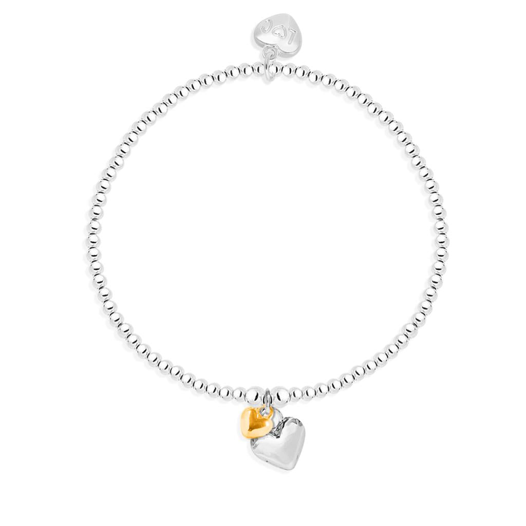 Double heart bracelet, 925 silver plated - Life Charms - Especially for you