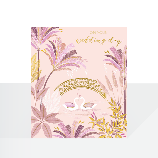 On your wedding day, swans - Sara Miller card