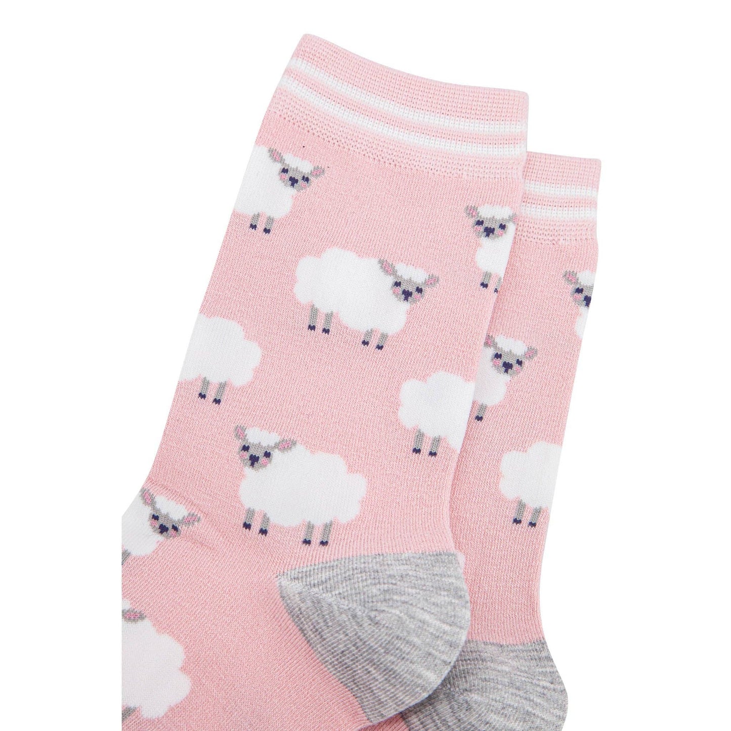 Women's Bamboo Socks - Light Pink/Grey Marl, Sheep