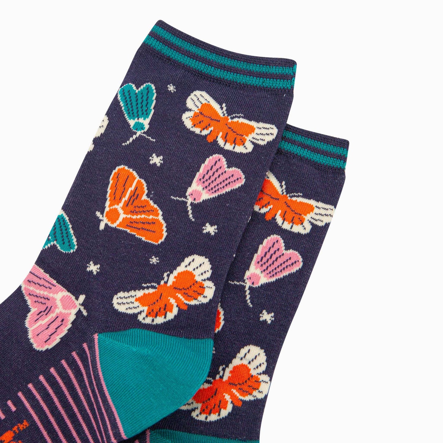 Women's Bamboo Socks - Navy, Moths and Stars