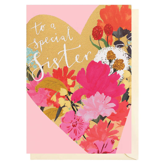 Sister Floral Heart | Female Birthday | Relations Card