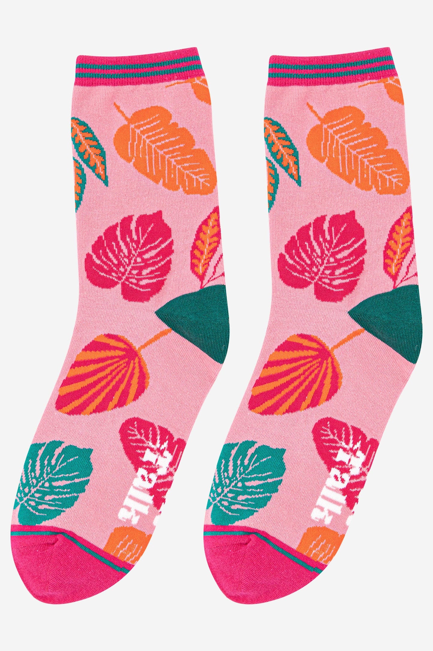 Women's Tropical Leaf Print Bamboo Socks