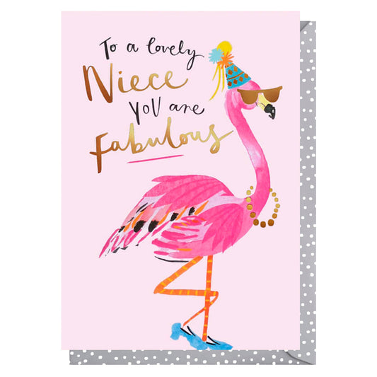 Niece Flamingo Card | Female Birthday Card | Animal Cards