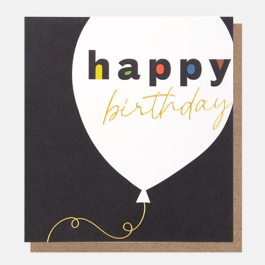 Happy birthday - balloon, navy card