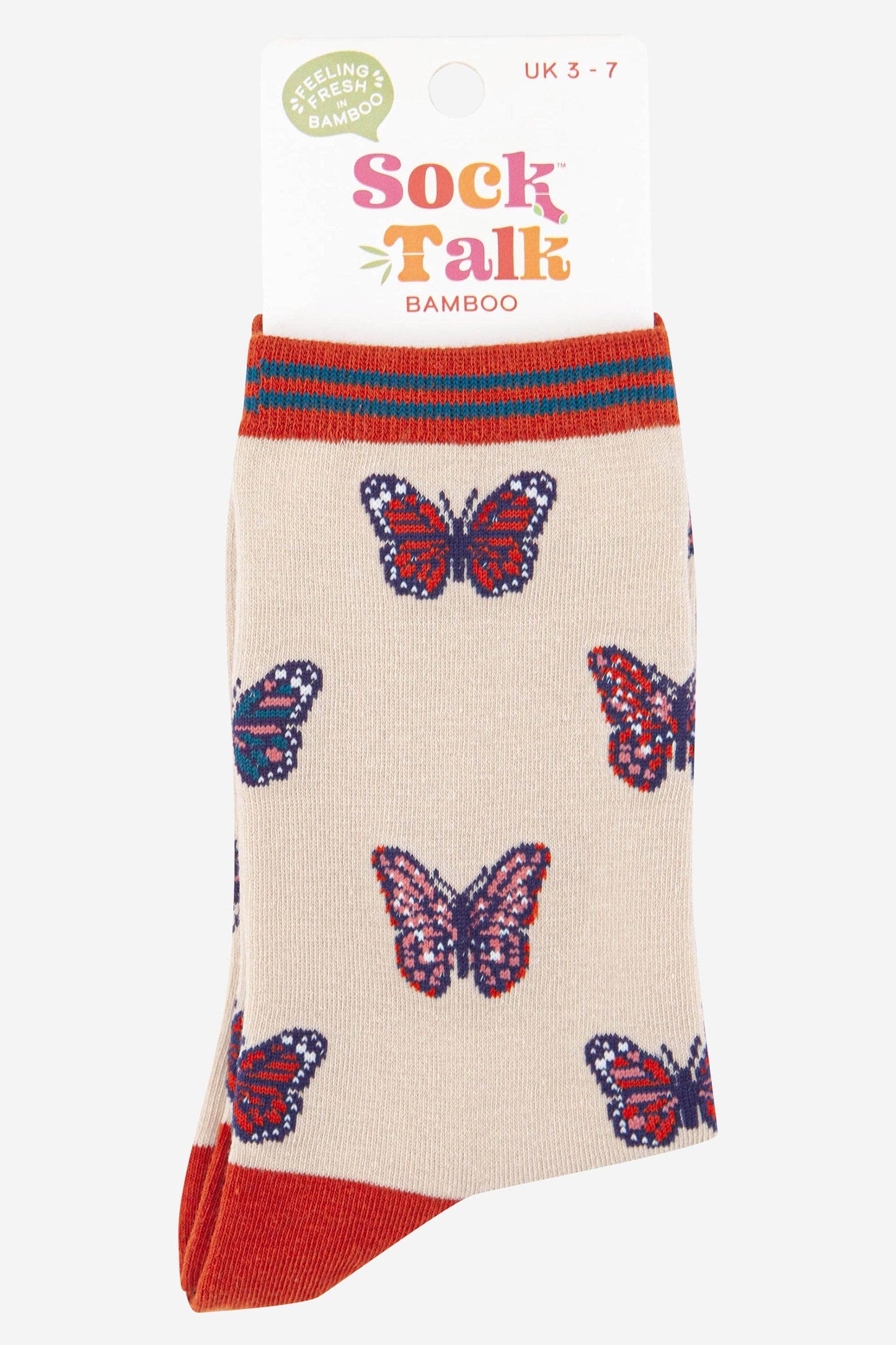 Women's Butterfly Print Bamboo Socks