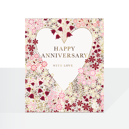 Happy Anniversary gold w/flowers