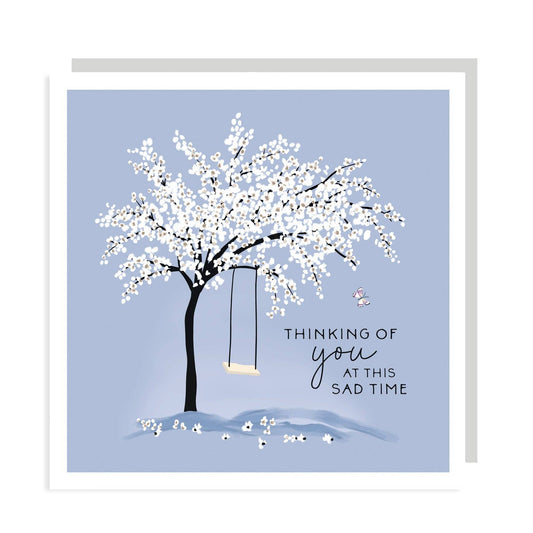 Elegant White Blossom Tree Sympathy Card