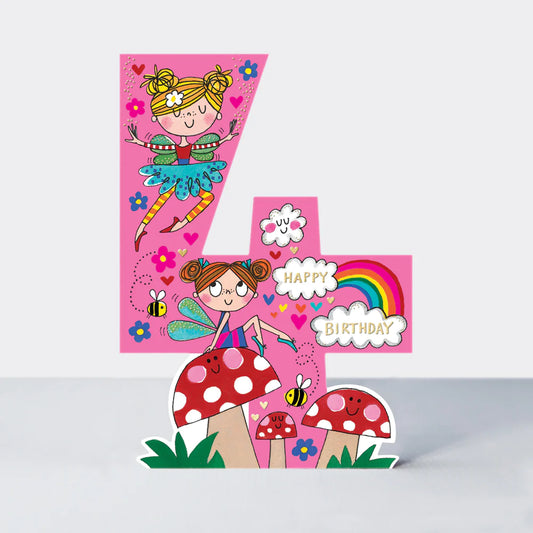 4th children’s birthday card fairies - Cookie cutter