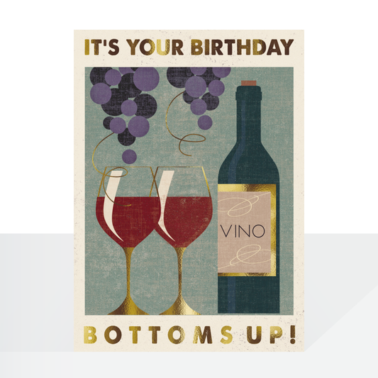 Bottoms up retro poster print card