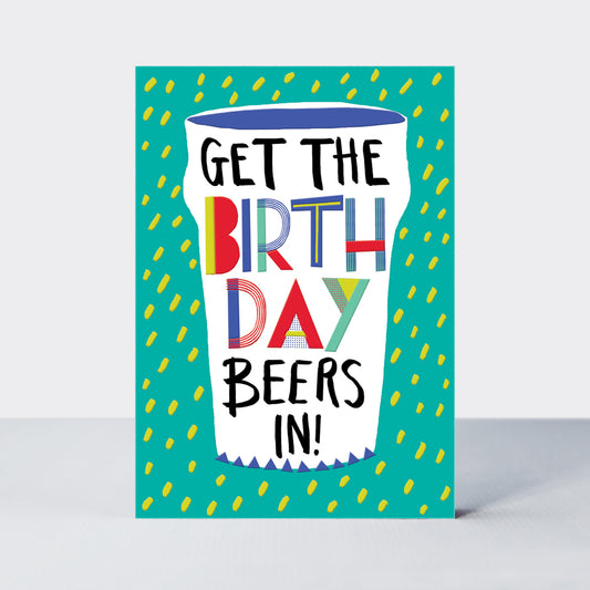Birthday beers, male birthday card